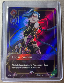 Riftbound Jinx Loose Cannon Legend English card 251/298 Prerelease Promo Stamped - Image 1