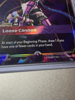 Riftbound Jinx Loose Cannon Legend English card 251/298 Prerelease Promo Stamped - Image 3