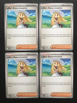 4 X Lillie’s Determination 119/132 Mega Evolution Pokemon Cards Trainer Playset - Image 1