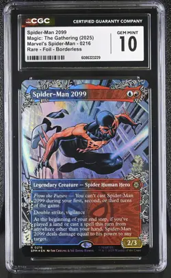 SPIDER-MAN 2099 Marvel's Spider-Man Borderless Foil Rare CGC 10 MTG - Image 1