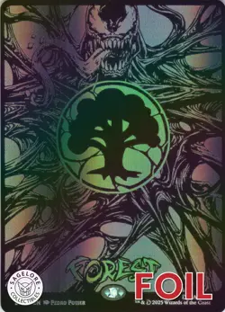 MTG Forest (Venom Raised Foil) (1954) | NM Foil | Spider-Man Secret Lair {SLD} - Image 1