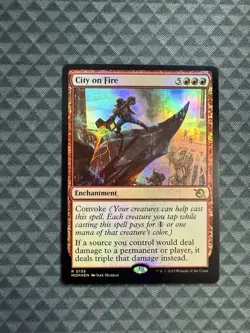 MTG City on Fire #0135 Foil Rare March of the Machine (MOM) - Image 1