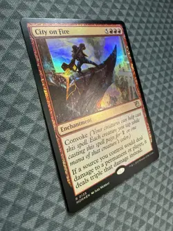 MTG City on Fire #0135 Foil Rare March of the Machine (MOM) - Image 2