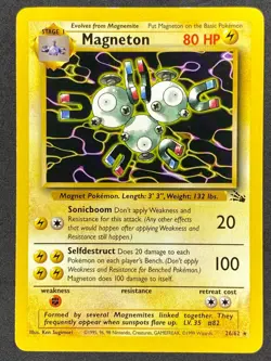 Pokemon Magneton 26/62 FO Fossil Unlimited LP - Image 1