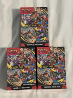 Pokemon TCG Mega Evolution Booster Bundle Lot Of 3 Sealed - 18 Packs - Image 1