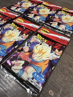 Dragon Ball Z Series 1 Trading Cards - Lot of 6 Sealed Booster Packs - Japanese - Image 2
