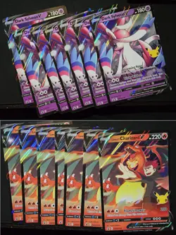 Pokemon TCG Jumbo Promo Card Set 7x Lance's Charizard V & 7x Dark Sylveon V - Image 1