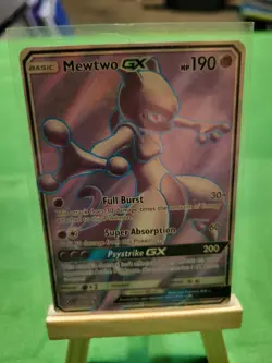 Pokemon Mewtwo GX TCG Full Art Ultra Rare Holo Card 72/73 Shining Legends - Image 1