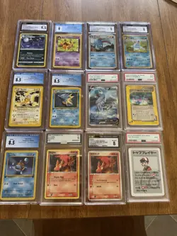 (12 Card Lot) Pokemon Graded 1st ED E-Reader Vintage CGC PSA AGS ($300 Value) - Image 1