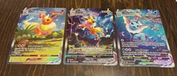 Pokemon JUMBO Oversized Promo Vaporeon Flareon Jolteon VMAX Cards Lot of 3 NM - Image 1