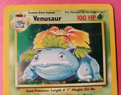 Venusaur Holor Rare Base Set Unlimited 15/102 Pokemon Card TCG-MP See Pictures - Image 5