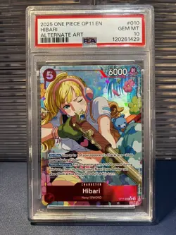 PSA 10 Hibari SR Parallel OP11-010 2025 ONE PIECE Card Japanese - Image 1