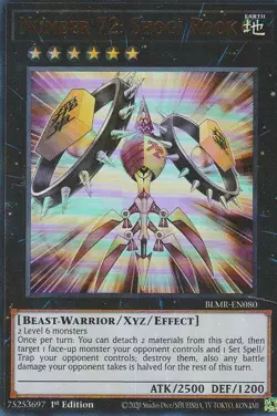 YUGIOH HOLO CARD 1 X NUMBER 72 SHOGI ROOK BLMR EN080 1ST EDITION - Image 1