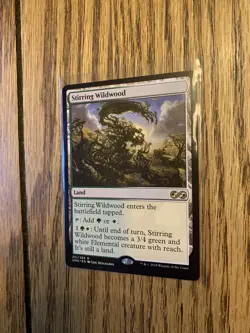 MTG Stirring Wildwood Ultimate Masters Pack Fresh White/Green Land #251 - Image 3