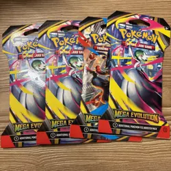 Pokemon Mega Evolution Sleeved Booster Pack Lot of 4 Factory Sealed - random art - Image 1