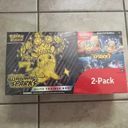Pokemon Elite Trainer Box + Booster Bundle Surging Sparks COSTCO 2-PACK IN HAND - Image 1