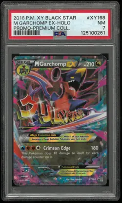 2016 Pokemon XY Black Star Promo M Garchomp EX #XY168 Promo-Premium Coll. PSA 7 - Image 1