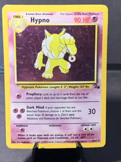 Pokemon TCG Hypno #8/62 Holo Fossil Unlimited Rare WOTC VTG 1999 - Image 1
