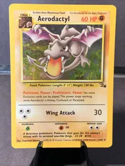 Pokemon TCG Aerodactyl 1/62 Fossil Holo Rare Unlimited Vintage WOTC 1999 - Image 1