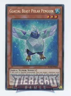 Yugioh Glacial Beast Polar Penguin BLAR-EN032 Secret Rare 1st Edition NM/LP - Image 1