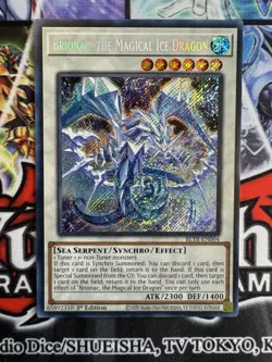 Yugioh Brionac the Magical Ice Dragon BLTR-EN004 Secret Rare 1st Edition NM - Image 1