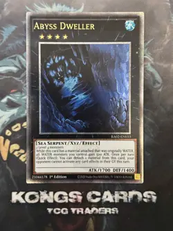RA02-EN033 "Abyss Dweller" Quarter Century Secret Rare YuGiOh! NEW - Image 1