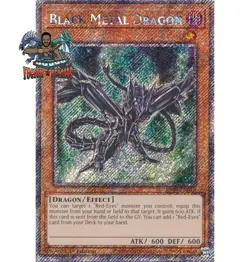 Yugioh! 1x Black Metal Dragon RA04-EN016 Platinum Secret Rare 1st Ed NM - Image 1