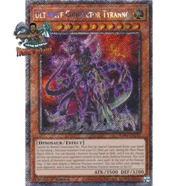Yugioh! 1x Ultimate Conductor Tyranno RA04-EN287 Platinum Secret Rare 1st Ed NM - Image 1