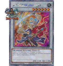 Yugioh! 1x XX-Saber Hyunlei RA04-EN140 Platinum Secret Rare 1st Ed NM - Image 1