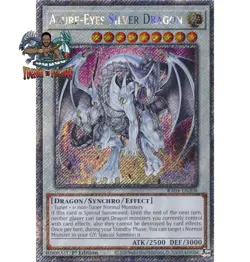 Yugioh! 1x Azure-Eyes Silver Dragon RA04-EN208 Platinum Secret Rare 1st Ed NM - Image 1