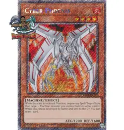 Yugioh! 1x Cyber Phoenix RA04-EN129 Platinum Secret Rare 1st Ed NM - Image 1