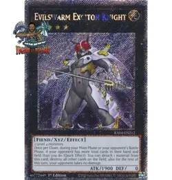 Yugioh! 1x Evilswarm Exciton Knight RA04-EN212 Platinum Secret Rare 1st Ed NM - Image 1