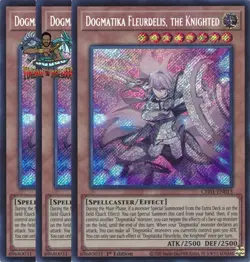 Yugioh! 3x Dogmatika Fleurdelis, the Knighted CH01-EN015 Secret Rare 1st Ed NM - Image 1