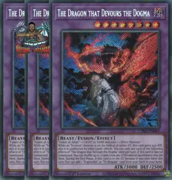 Yugioh! 3x The Dragon that Devours the Dogma CH01-EN041 Secret Rare 1st Ed NM - Image 1