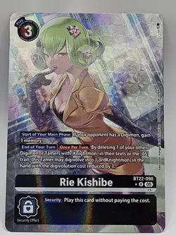 Digimon Card Game Rie Kishibe BT22-090 Alt Art 1 Star R Cyber Eden - Image 1