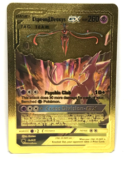 Pokemon Fan Art: Espeon & Deoxys Gold foil Card - Image 1