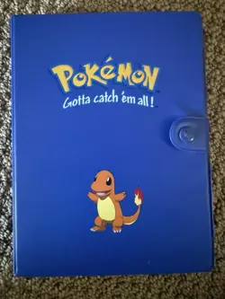 Vintage 1999 Pokemon Charmander Blue Binder Holder- filled, 1 first edition - Image 2