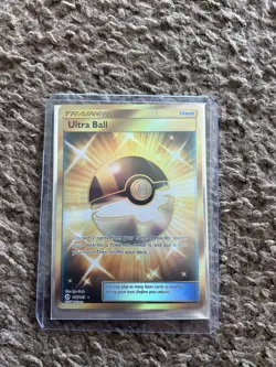 Secret Rare Ultra Ball 161/149 Pokemon TCG Sun & Moon Base Set Near Mint - Image 1