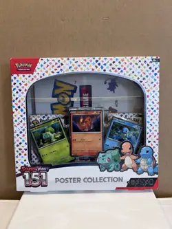 Pokemon TCG Scarlet & Violet 151 Poster Collection Box 3 Packs Sealed 820650853166 - Image 1