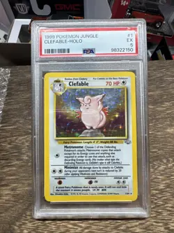 1999 Pokemon Jungle Clefable Holo Rare PSA 5 1/64 - Image 1