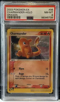 2003 Pokemon Ex Dragon Charmander-Holo #98 PSA 8 - Image 1