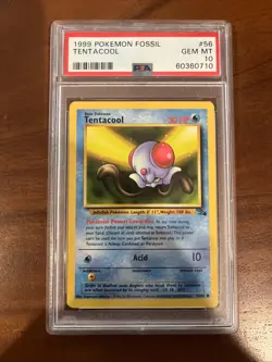 Pokemon Tentacool Fossil #56 Unlimited PSA 10 Gem Mint - Image 1