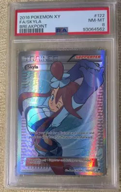 Pokemon - XY Breakpoint - 2016 - PSA 8 NM/MT - Skyla Full Art 122/122 - Image 1