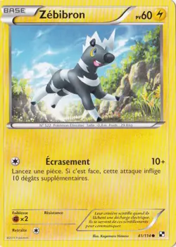 Zebibron - N&B: Noir et Blanc - 41/114 - Carte Pokemon Francaise - Image 1