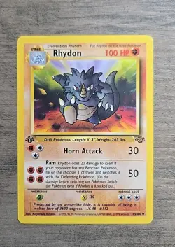 Pokemon TCG Rhydon Jungle 45/64 1st Edition Uncommon VLP - Image 1