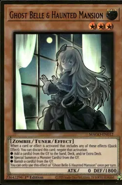 Ghost Belle & And Haunted Mansion Alt Art 1st Gold Rare MAGO-EN012 Yu-Gi-Oh! - Image 1