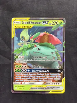Pokemon Cards: Team Up Rare Holo: Celebi & Venusaur GX 1/181 - Image 1