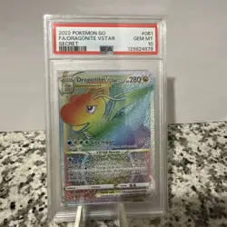 Pokemon TCG Dragonite VSTAR Holo Card Pokemon Go 081/078 PSA 10 - Image 1