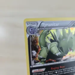 INSANE DOUBLE WHOLE SWIRL HOLO BLEED Tyranitar 56/124 Cosmos Promo Pokemon Card - Image 2