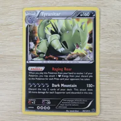 INSANE DOUBLE WHOLE SWIRL HOLO BLEED Tyranitar 56/124 Cosmos Promo Pokemon Card - Image 3